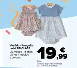 Carrefour Vestido + braguita bebe bb class oferta