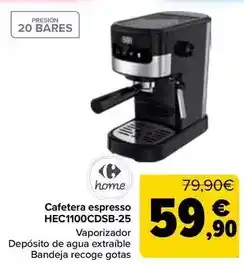 Carrefour Carrefour home - cafetera espresso hec1100cdsb-25 oferta