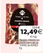 Supermercados Aquí Torre de núñez - panceta mitades sen oso ao punto de sal oferta