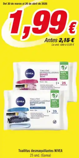 Aquabel Perfumerías Nivea - toallitas desmaquillantes oferta