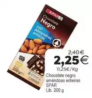 Supermercados Aquí Spar - chocolate negro améndoas enteiras oferta