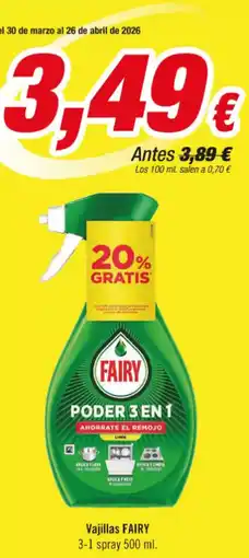 Aquabel Perfumerías Fairy - vajillas oferta