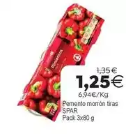 Supermercados Aquí Spar - pemento morrón tiras oferta