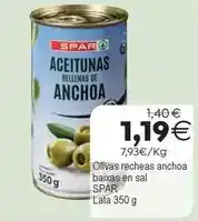 Supermercados Aquí Spar - olivas recheas anchoa baixas en sal oferta