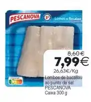 Supermercados Aquí Pescanova - lombos de bacallau ao punto de sal caixa oferta