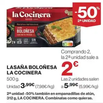 Supercor LA COCINERA Lasaña boloñesa oferta