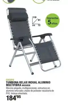 Optimus Crespo - tumbona relax indual aluminio multifibra oferta