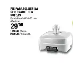 Optimus Pie parasol resina rellenable con ruedas oferta