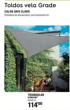 Optimus Coolaroo - toldos vela grande color gris claro triangular oferta
