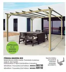Optimus Pérgola madera iris oferta