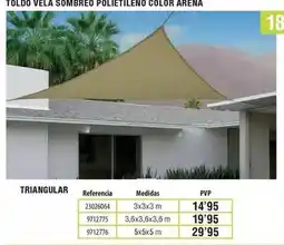Optimus Natuur - toldo vela sombreo polietileno color arena triangular oferta