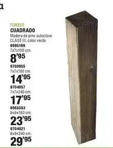 Optimus Forest - postes de madera cuadrado oferta