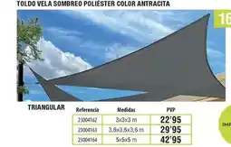 Optimus Toldo vela sombreo polièster color antracita triangular oferta