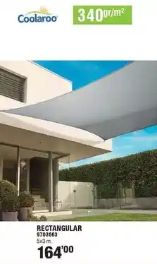 Optimus Coolaroo - toldos vela grande color gris claro rectangular oferta