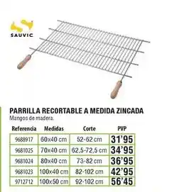 Optimus Sauvic - parrilla recortable a medida zincada oferta