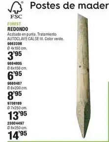 Optimus Forest - postes de madera redondo oferta