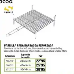 Optimus Sauvic - parrilla para barbacoa reforzada oferta
