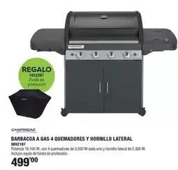 Optimus Campingaz - barbacoa a gas 4 quemadores y hornillo lateral oferta