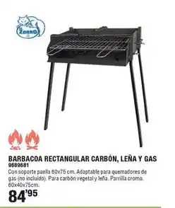 Optimus El zorro - barbacoa rectangular carbón, leña y gas oferta
