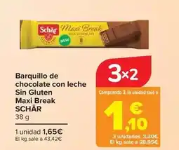 Carrefour Schär - barquillo de chocolate con leche sin gluten maxi break oferta