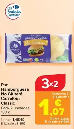 Carrefour Carrefour classic - pan hamburguesa no gluten! oferta