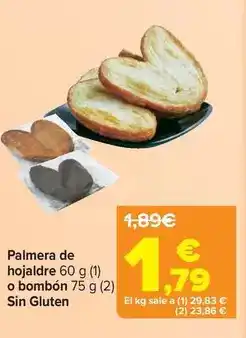 Palmera de hojaldre o bombon sin gluten