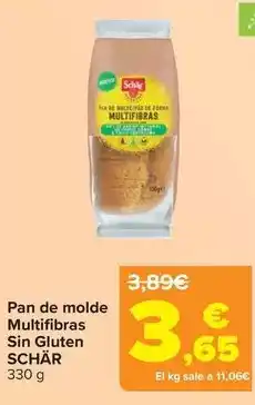 Carrefour Schär - pan de molde multifibras sin gluten oferta