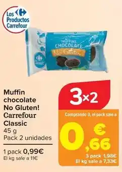 Carrefour Carrefour classic - muffin chocolate no gluten! oferta