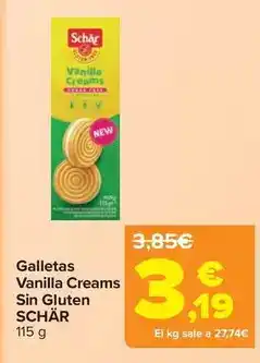 Carrefour Schär - galletas vanilla creams sin gluten oferta