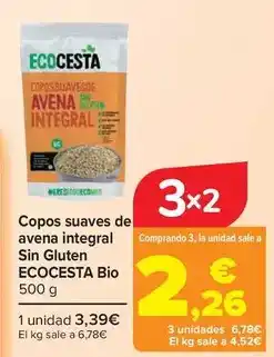 Carrefour Ecocesta - copos suaves de avena integral sin gluten bio oferta