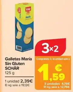 Carrefour Schär - galletas maria sin gluten oferta