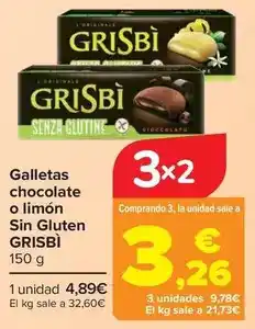 Carrefour Grisbi - galletas chocolate o limon sin gluten oferta