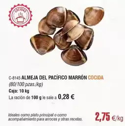 Abordo Almeja del pacifico marrón cocida oferta