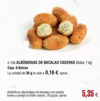 Abordo Albondigas de bacalao caseras oferta