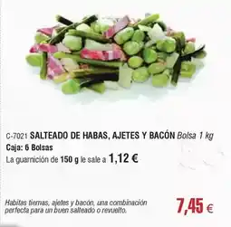 Abordo Salteado de habas, ajetes y bacon oferta
