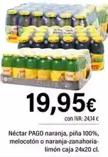 Cash Ifa Pago - nectar naranja, pina 100%, melocotón o naranja-zanahoria oferta