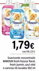 Cash Ifa Mimosín - suavizante concentrado fresh frescor floral, fresh jazmín, azul vital o caricias oferta
