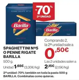 Supercor BARILLA Spaghettini nº5 o penne rigate oferta