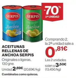 Supercor SERPIS Aceitunas rellenas de anchoa oferta