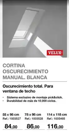 Distriplac Velux - cortina oscurecimiento manual. blanca oferta