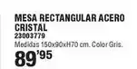 Optimus Mesa rectangular acero cristal oferta