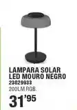 Optimus Lampara solar led mouro negro oferta