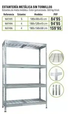 Optimus Estantería metálica sin tornillos oferta