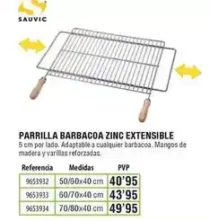 Optimus Parrilla barbacoa zinc extensible oferta