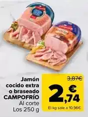 Carrefour Market Campofrío - jamon cocido extra o braseado oferta