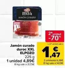Carrefour Market Elpozo - jamon curado duroc xxl oferta