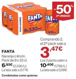 Supercor FANTA Naranja o limón oferta