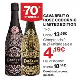 Supercor Cava brut o rosé codorniú limited edition oferta