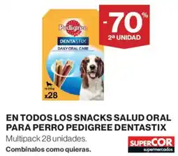 Supercor PEDIGREE Dentastix en todos los snacks salud oral para perro oferta
