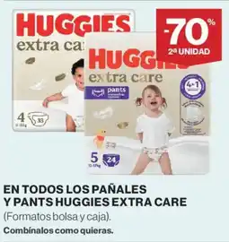 Supercor HUGGIES En todos los pañales y pants extra care oferta